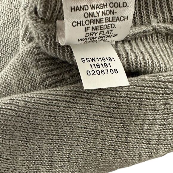 J. Jill Silver Linen Blend Boxy Oversized Sweater size Large - Picture 7 of 8